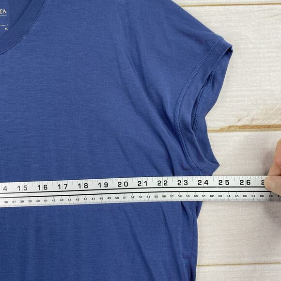 Mondetta Top Womens XL Blue Performance Luxury Tee Shirt Boxy Jersey Knit Active - Picture 4 of 9